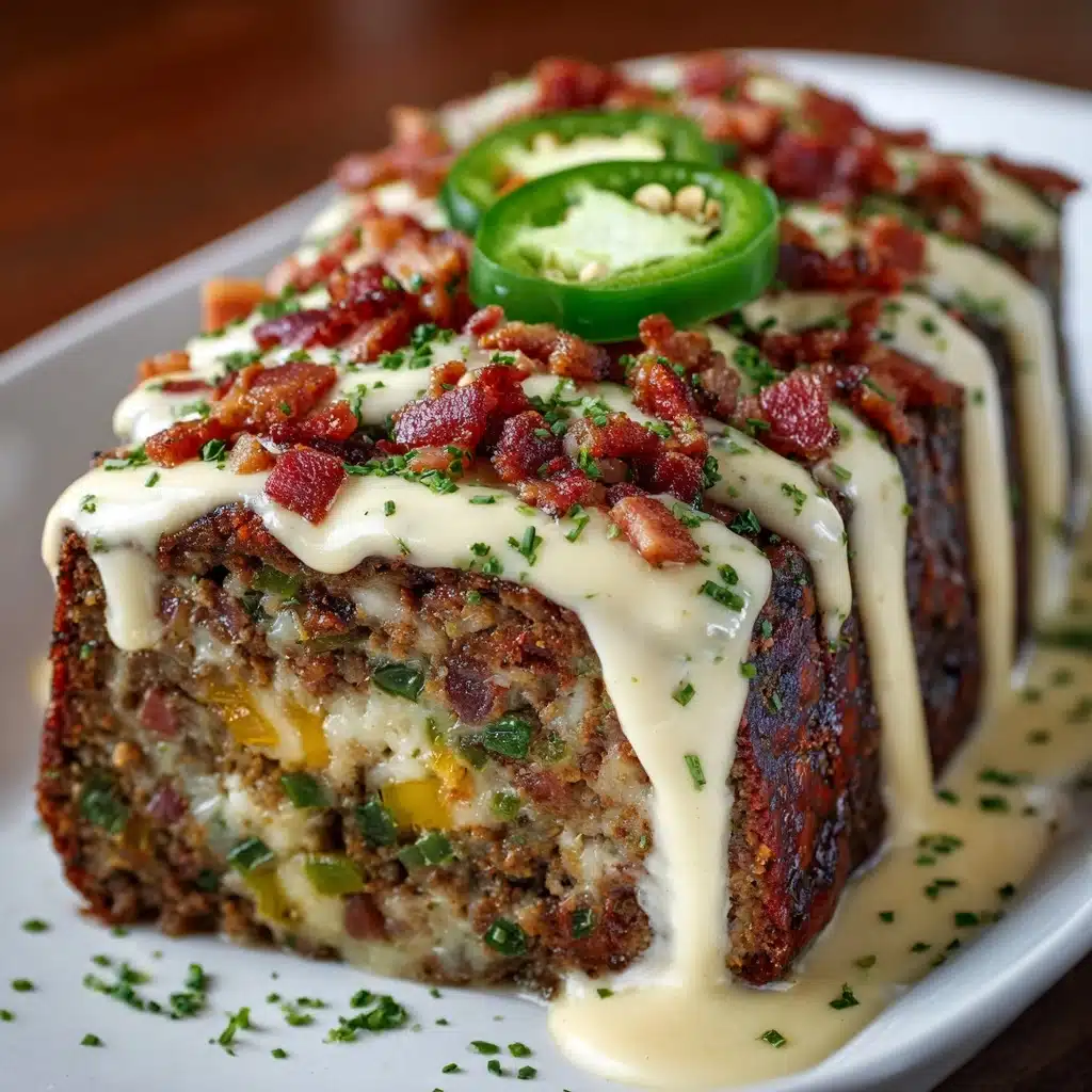 Smoky Jalapeño Popper Meatloaf with Creamy Ranch Drizzle Recipe - Recipe Image