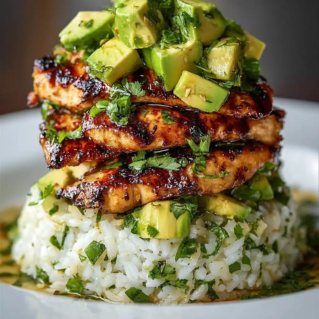 Honey Lime Chicken & Avocado Rice Stack Recipe