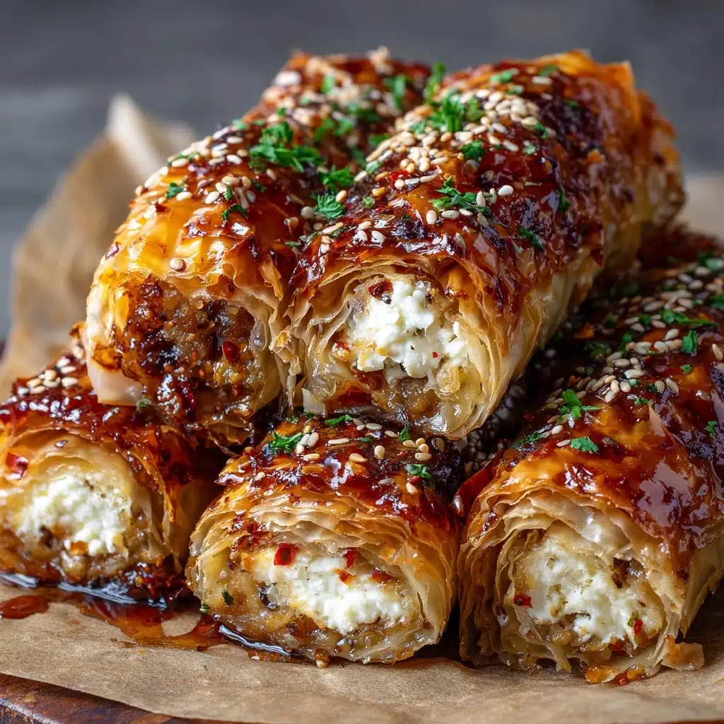 Oven Fried Feta Rolls with Chili Honey Recipe