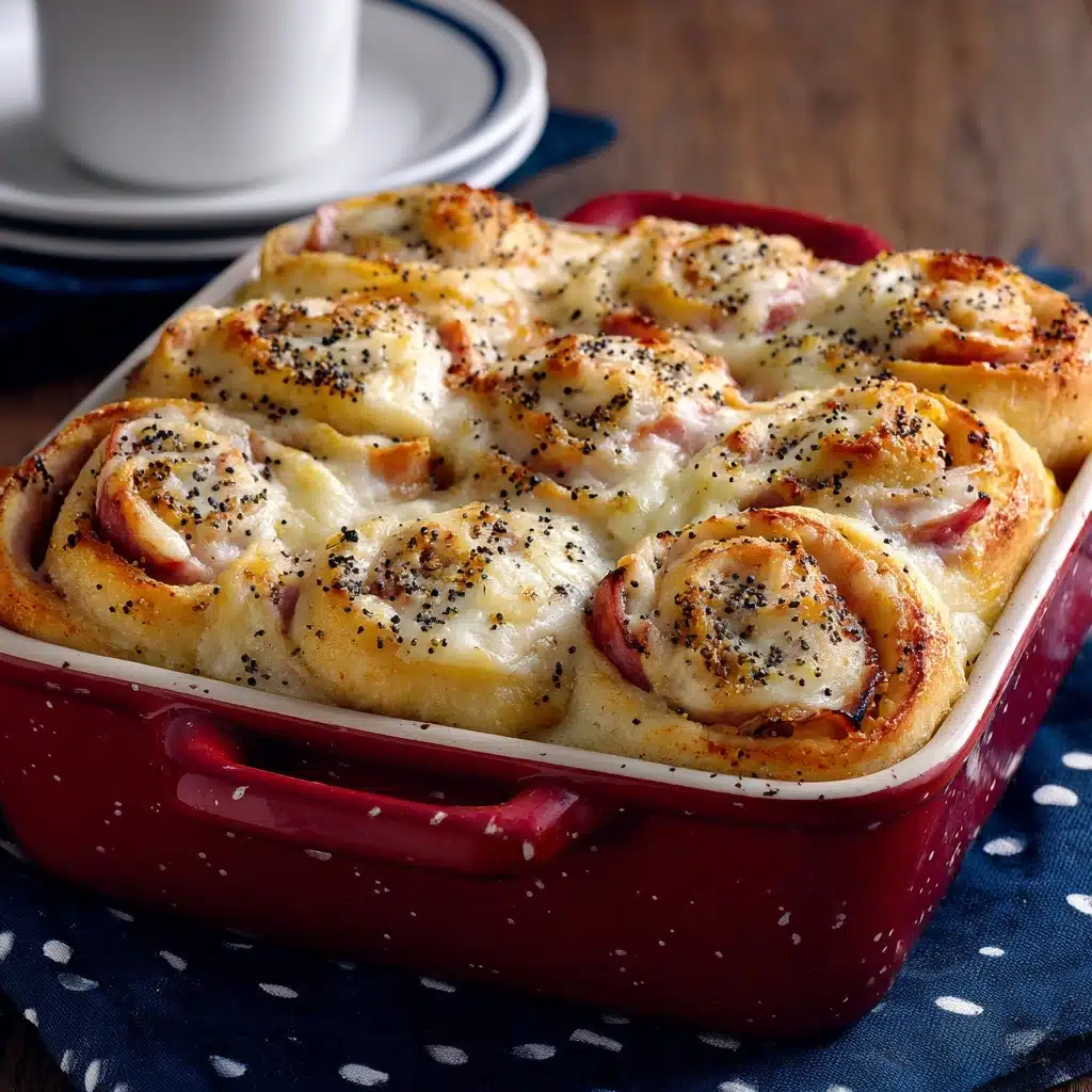 Baked Ham and Cheese Rolls with Honey Mustard Sauce Recipe - Recipe Image