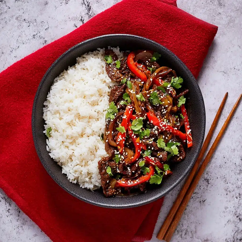 Crispy Chilli Beef Rice Recipe - Recipe Image