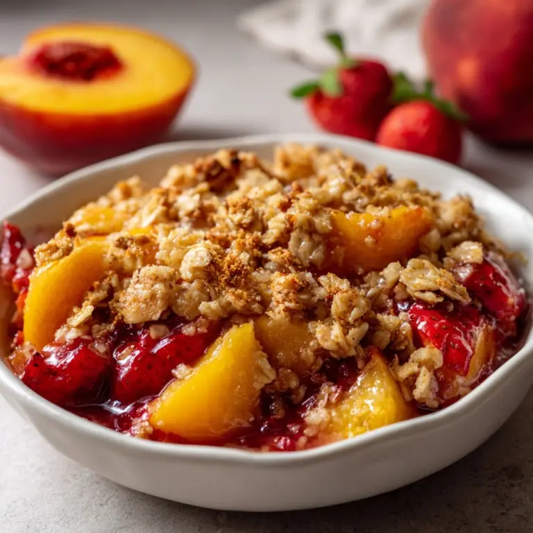 Strawberry Peach Crisp Dessert Recipe