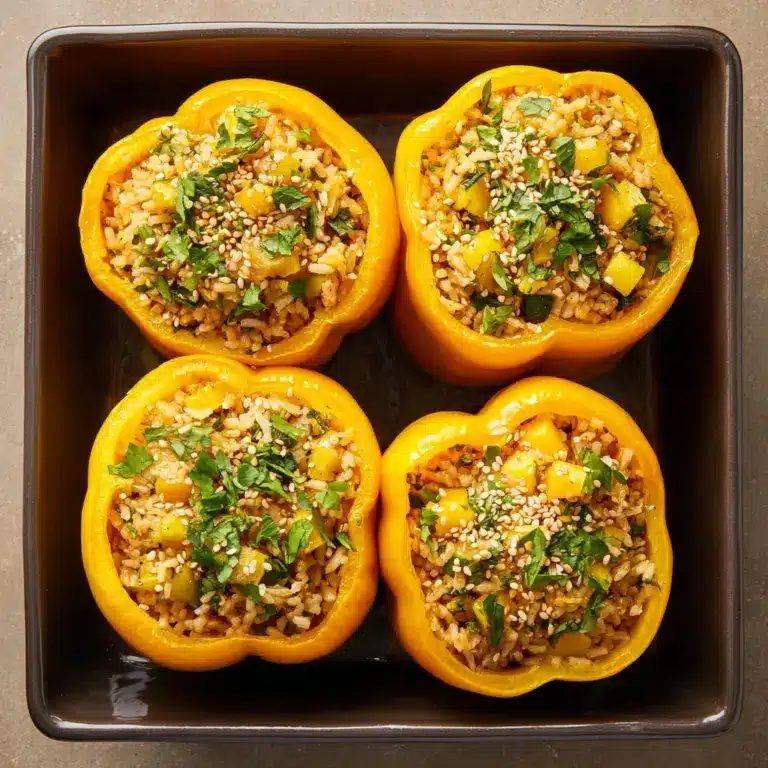 Teriyaki Pineapple Chicken & Rice Stuffed Peppers Recipe