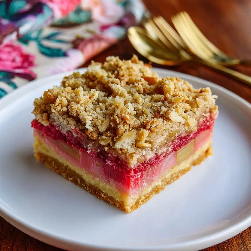 Delicious Oatmeal Rhubarb Bars Recipe – Easy & Tasty Recipe - Recipe Image