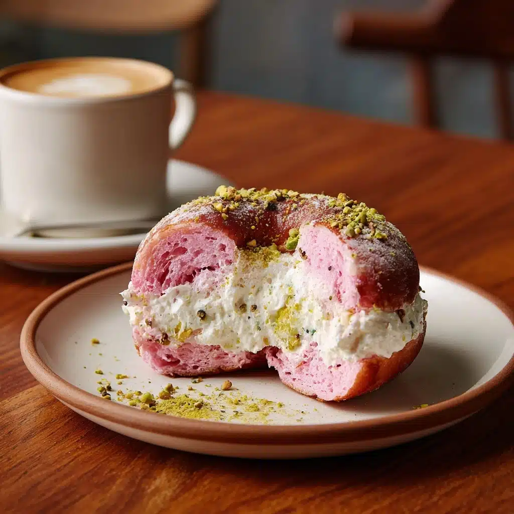 Raspberry Pistachio Sourdough Bagels Recipe - Recipe Image