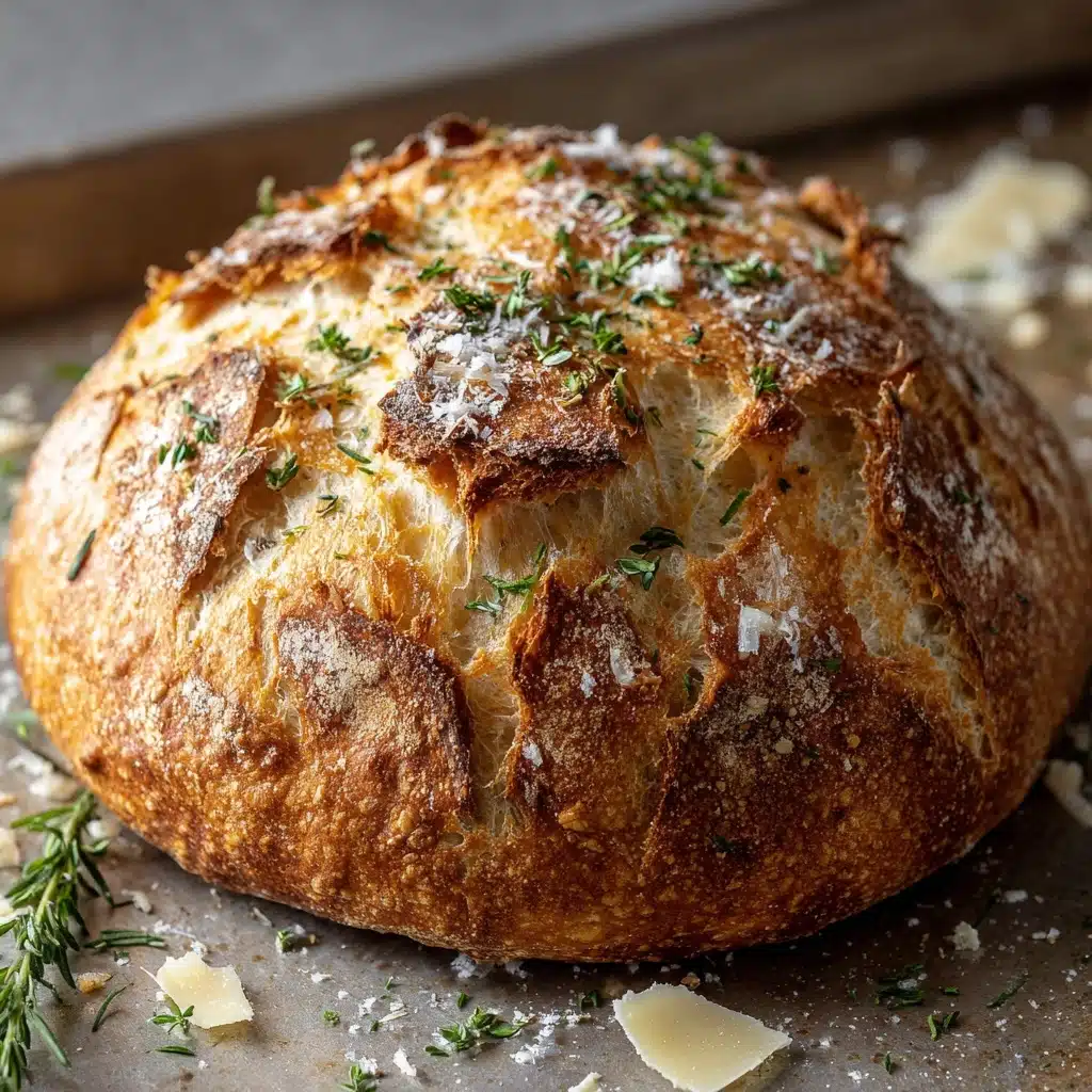 Rustic Garlic Parmesan Herb Bread Recipe
