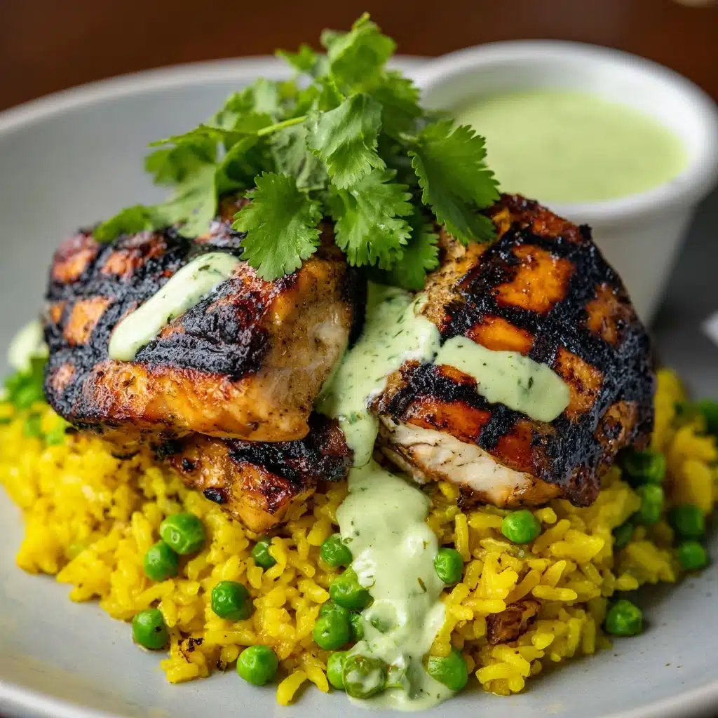 Peruvian Chicken and Rice with Green Sauce Recipe