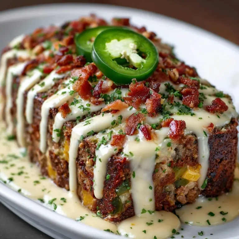 Smoky Jalapeño Popper Meatloaf with Creamy Ranch Drizzle Recipe