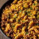 Loaded Cheddar Ranch Beef and Sweet Corn Rotini Bake Recipe