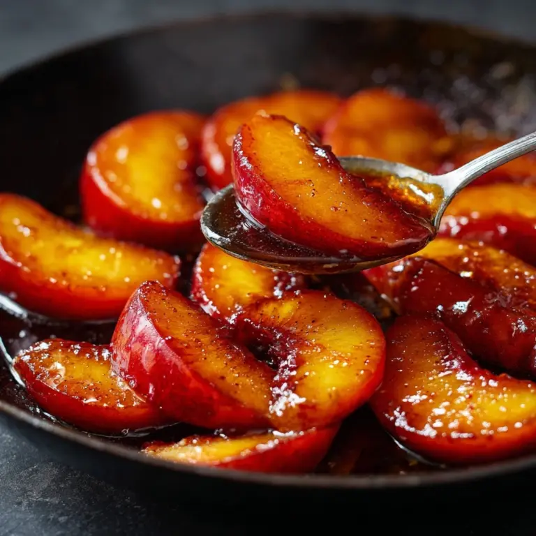 Pan Fried Caramelized Peaches Recipe