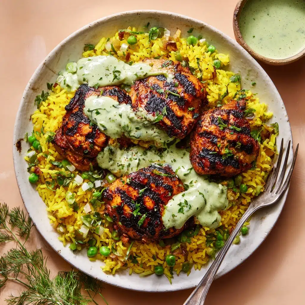 Peruvian Chicken and Rice with Green Sauce Recipe - Recipe Image