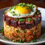 Korean BBQ Beef Rice Stack Recipe