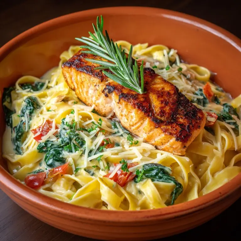 Creamy Tuscan Salmon Pasta Recipe