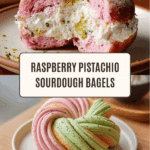 Raspberry Pistachio Sourdough Bagels Recipe