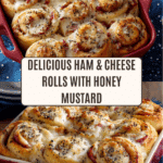 Baked Ham and Cheese Rolls with Honey Mustard Sauce Recipe