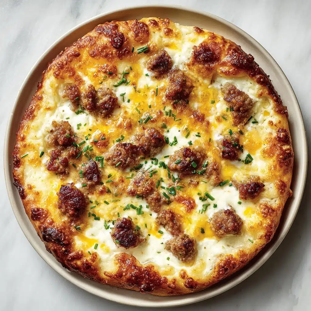 Biscuits and Sausage Gravy Breakfast Pizza Recipe - Recipe Image