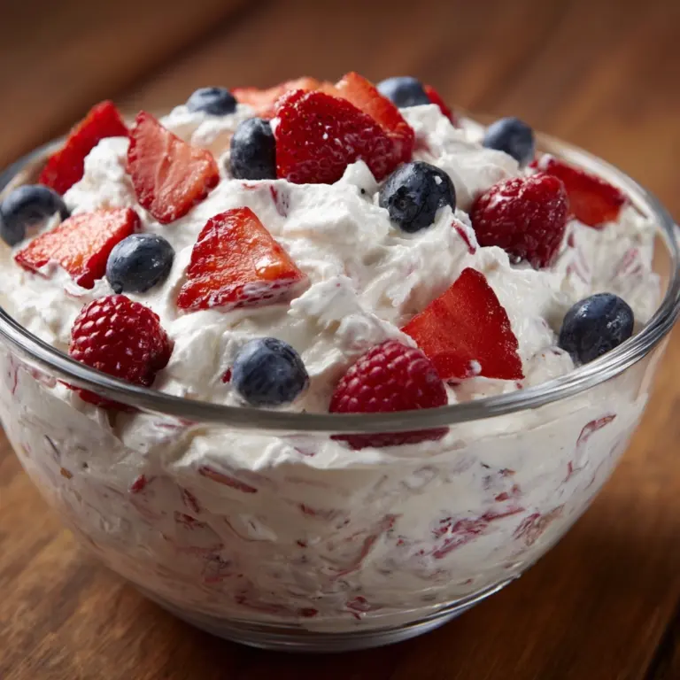 Red White and Blue Cheesecake Salad Recipe