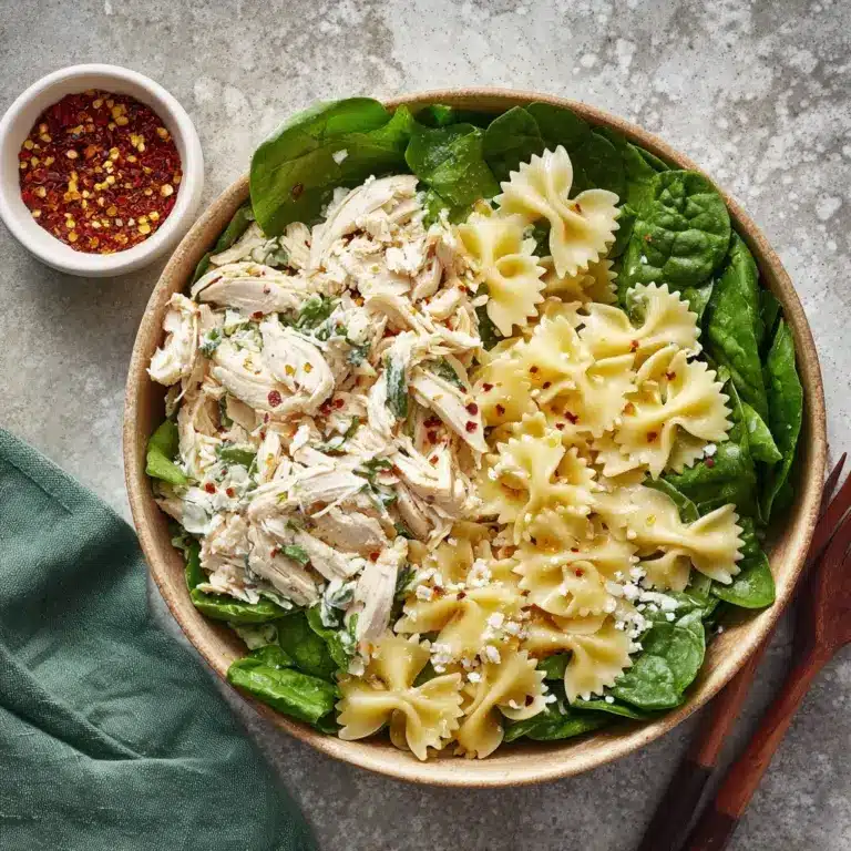 Cold Chicken Spinach Pasta Salad Recipe