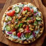 Tzatziki Chicken & Veggie Naan Pizza Recipe