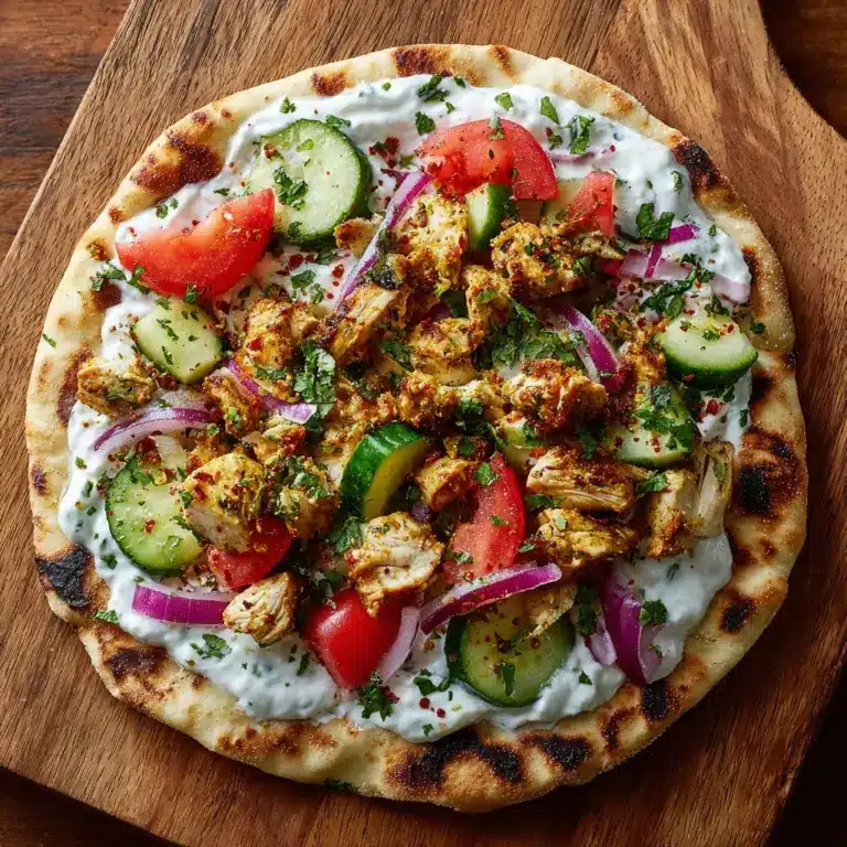 Tzatziki Chicken & Veggie Naan Pizza Recipe