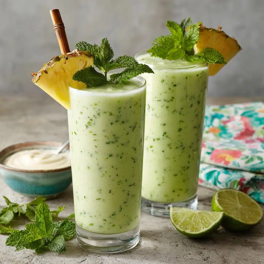 Pineapple Coconut Virgin Mojito Float Recipe - Recipe Image