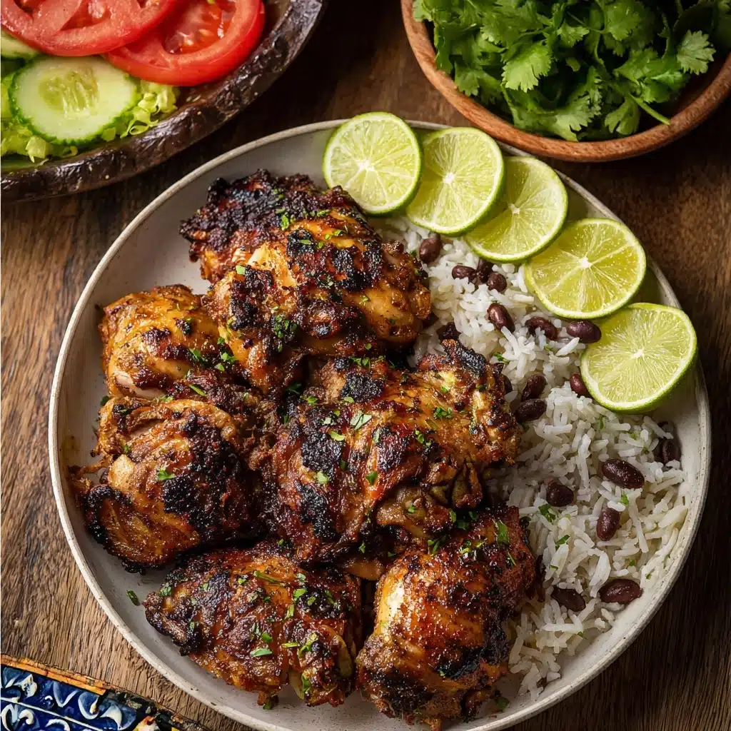 Jamaican Jerk Chicken with Rice and Peas Recipe - Recipe Image