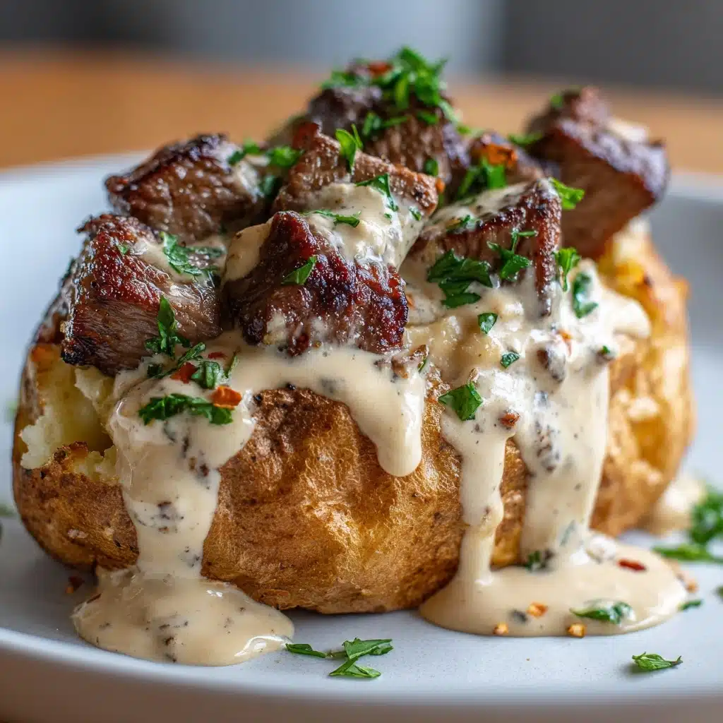 Loaded Baked Potato with Steak Bites Recipe - Recipe Image
