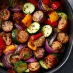 10 Minute Air Fryer Chicken Sausage and Veggies Recipe