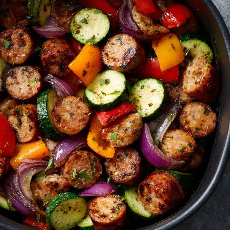 10 Minute Air Fryer Chicken Sausage and Veggies Recipe