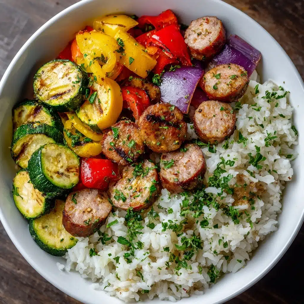 10 Minute Air Fryer Chicken Sausage and Veggies Recipe - Recipe Image
