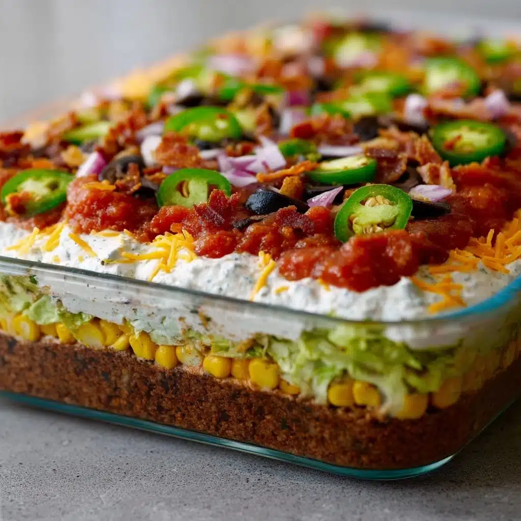 layered taco salad {in a cake pan} Recipe - Recipe Image