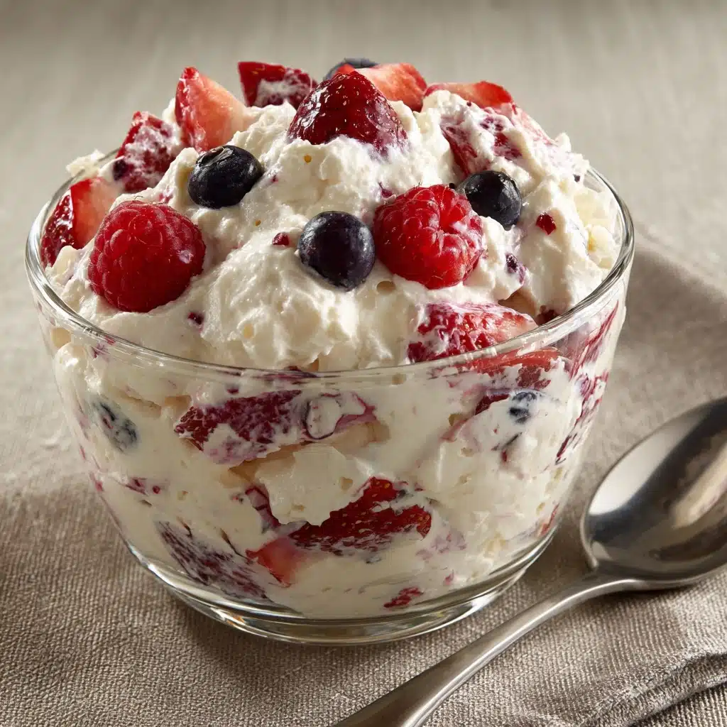 Red White and Blue Cheesecake Salad Recipe - Recipe Image