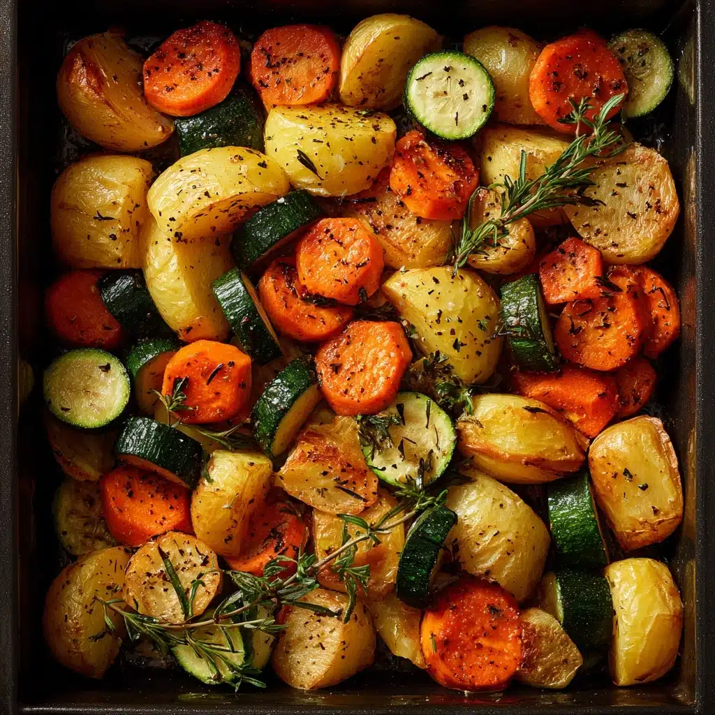 Garlic Herb Roasted Potatoes Carrots and Zucchini Recipe - Recipe Image