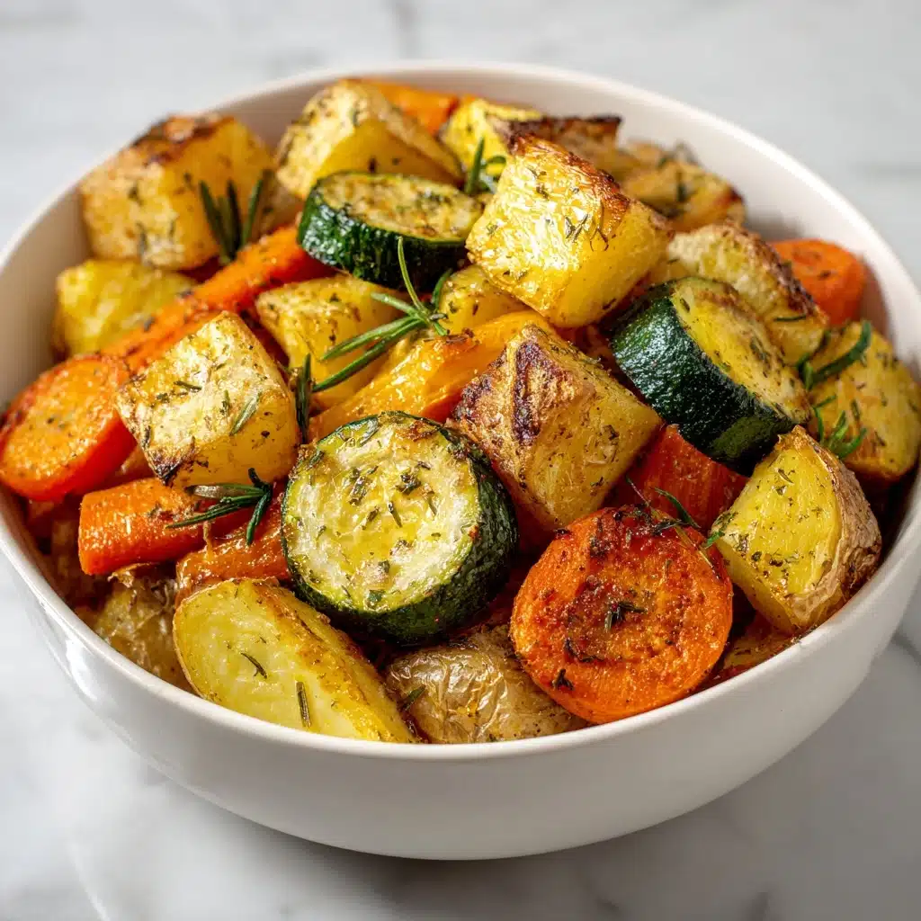 Garlic Herb Roasted Potatoes Carrots and Zucchini Recipe - Recipe Image