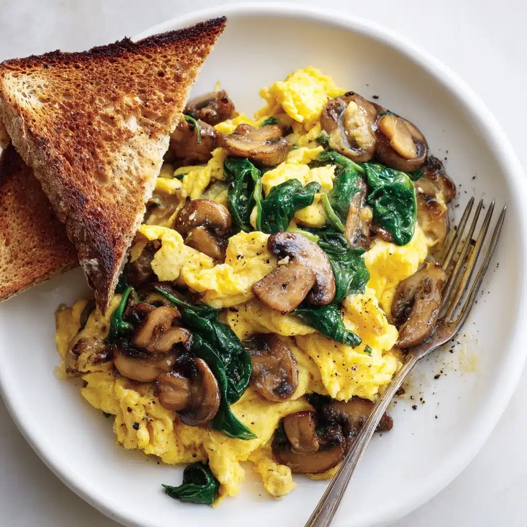 Mushroom-Spinach Scrambled Eggs Recipe - Recipe Image
