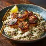 Lemon Butter Scallops Over Parmesan Risotto Recipe