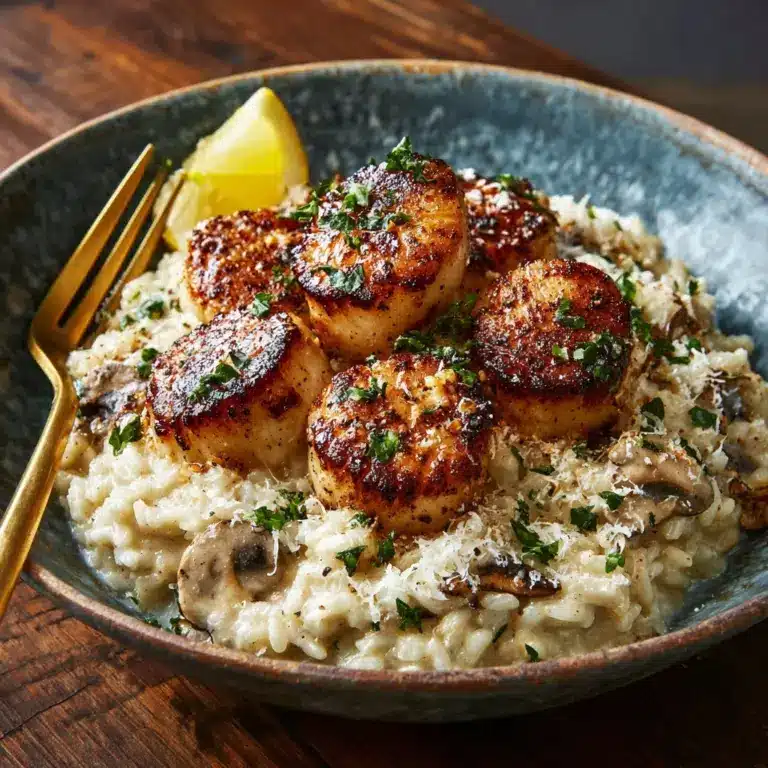 Lemon Butter Scallops Over Parmesan Risotto Recipe