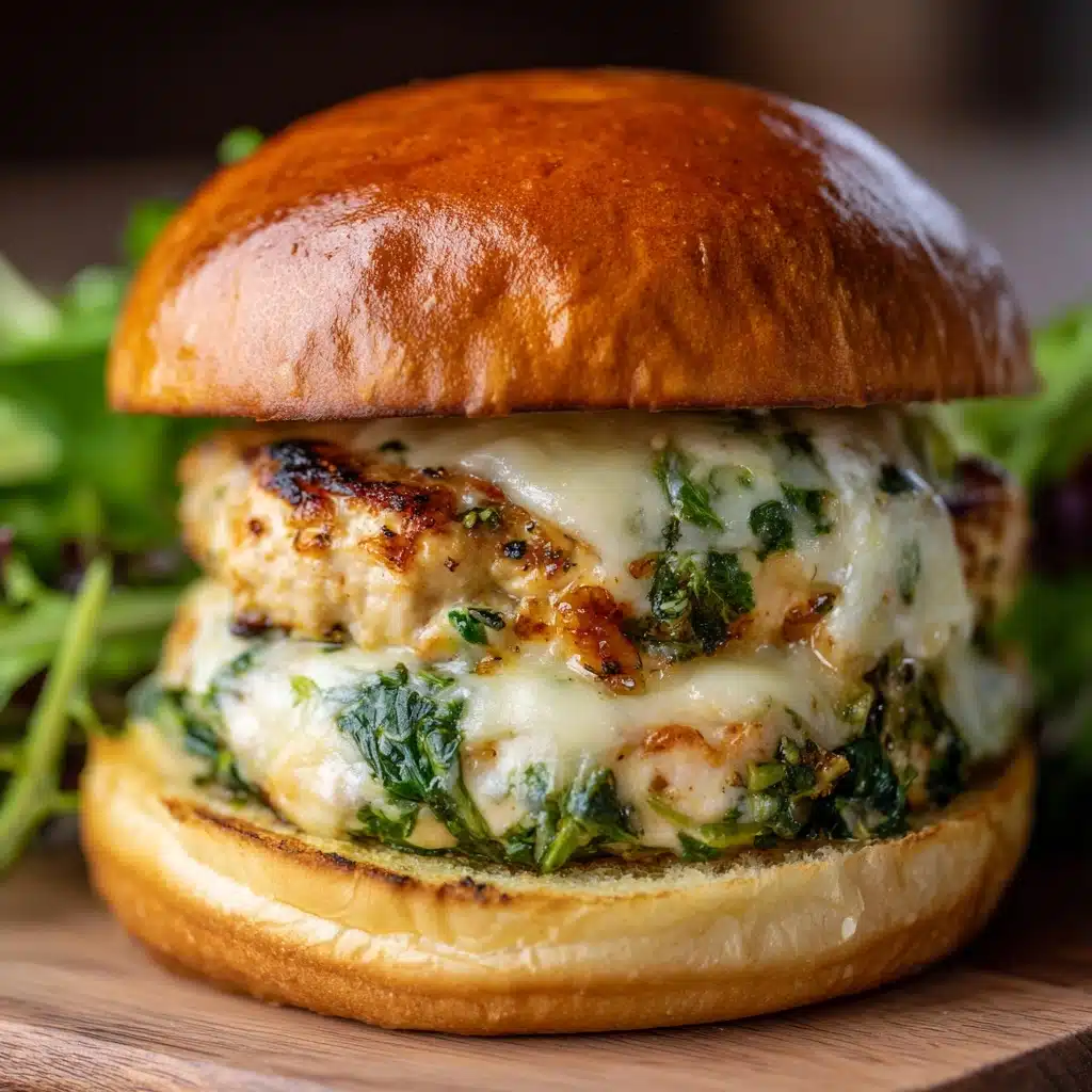 White Cheddar and Spinach Chicken Burgers Recipe - Recipe Image