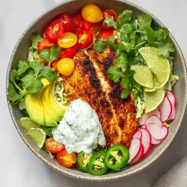 Blackened Fish Taco Bowls With Cilantro Lime Sauce Recipe
