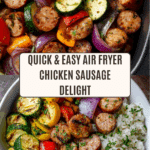 10 Minute Air Fryer Chicken Sausage and Veggies Recipe
