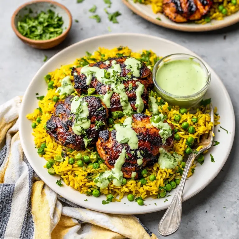 Peruvian Chicken and Rice with Green Sauce Recipe