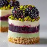 Pistachio & Blackberry Cheesecake Towers Recipe