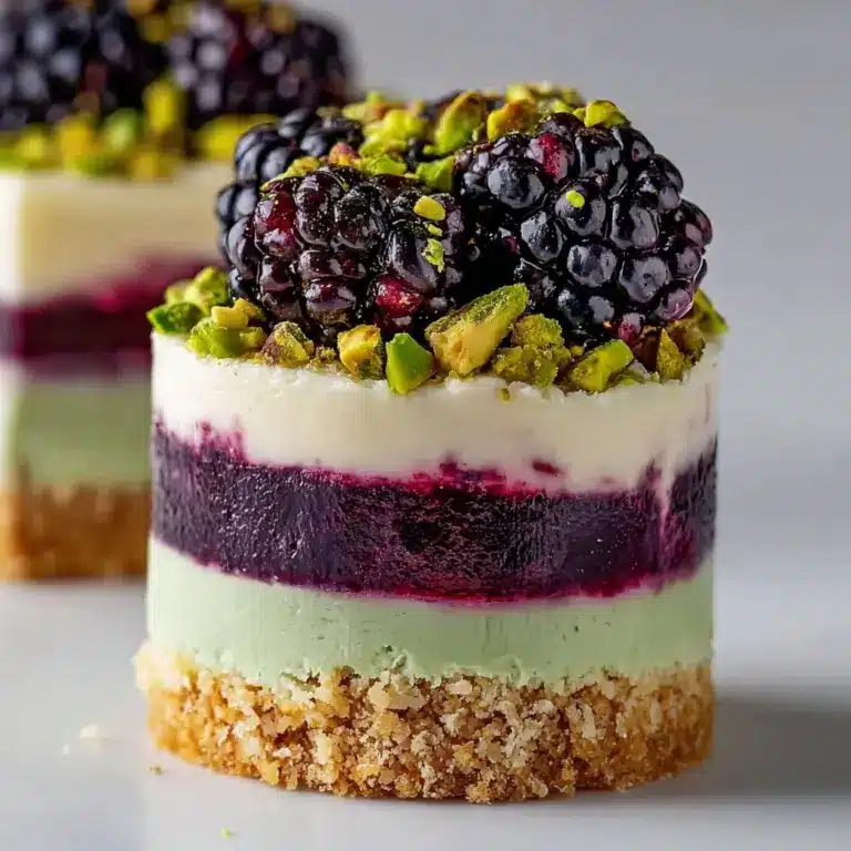 Pistachio & Blackberry Cheesecake Towers Recipe