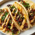 Garlic Butter Honey BBQ Beef Tacos Recipe