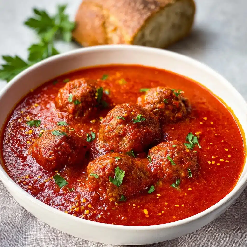 Authentic Homemade Italian Meatballs and Tomato Sauce Recipe - Recipe Image