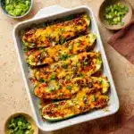 Cheesy BBQ Chicken Stuffed Zucchini Boats Recipe