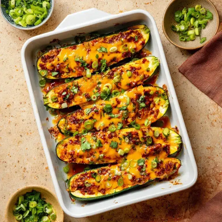 Cheesy BBQ Chicken Stuffed Zucchini Boats Recipe