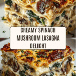 Easy Creamy Spinach Mushroom Lasagna Recipe