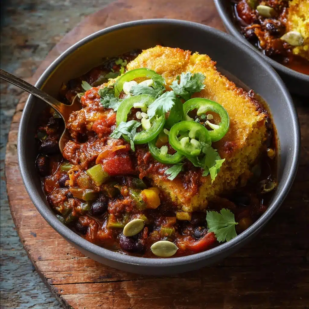 Black Bean Chili with Cornbread Biscuits Recipe - Recipe Image