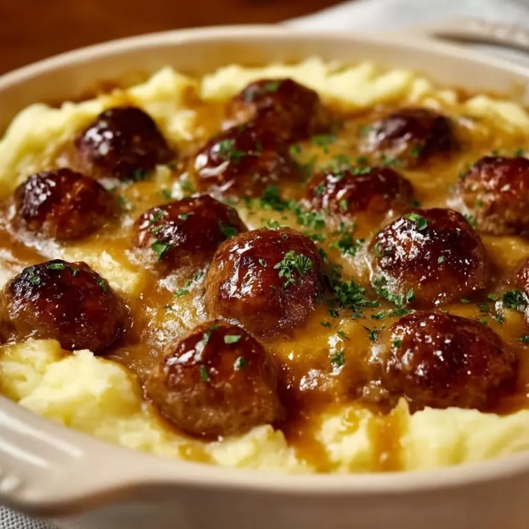 Meatball & Mashed Potato Bake Recipe